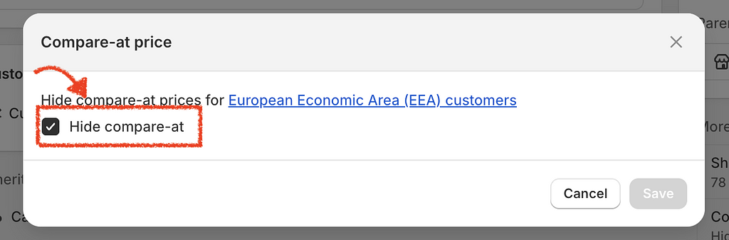 Hide compare-at checkbox