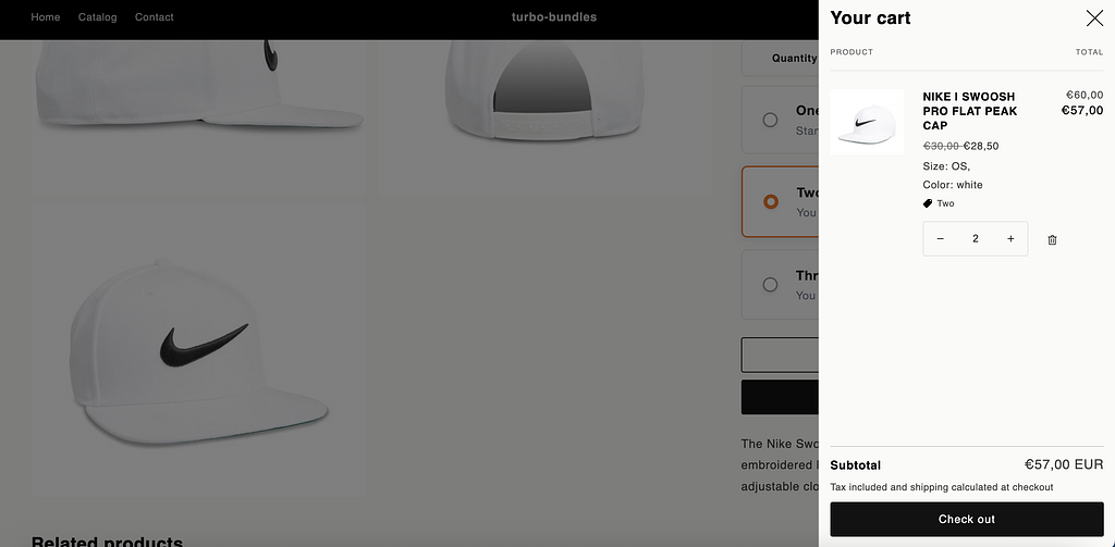 Upselling bundled item